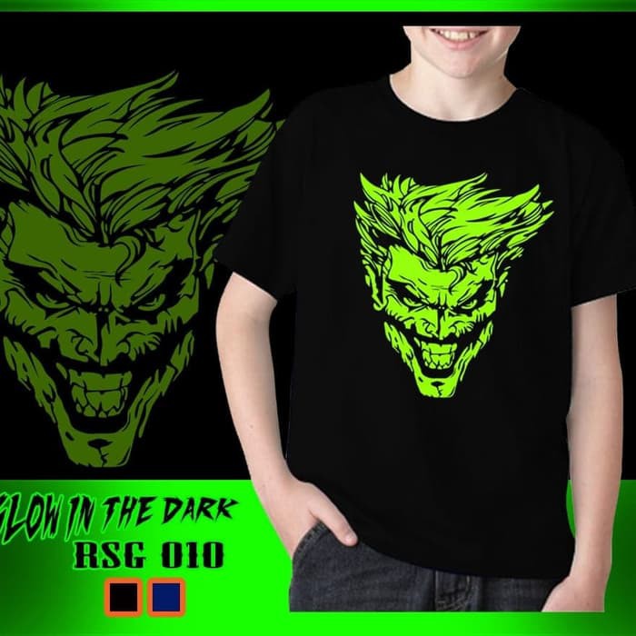 Baju Kaos Anak Superhero Joker Glow in the dark Import Premium Quality Cowok