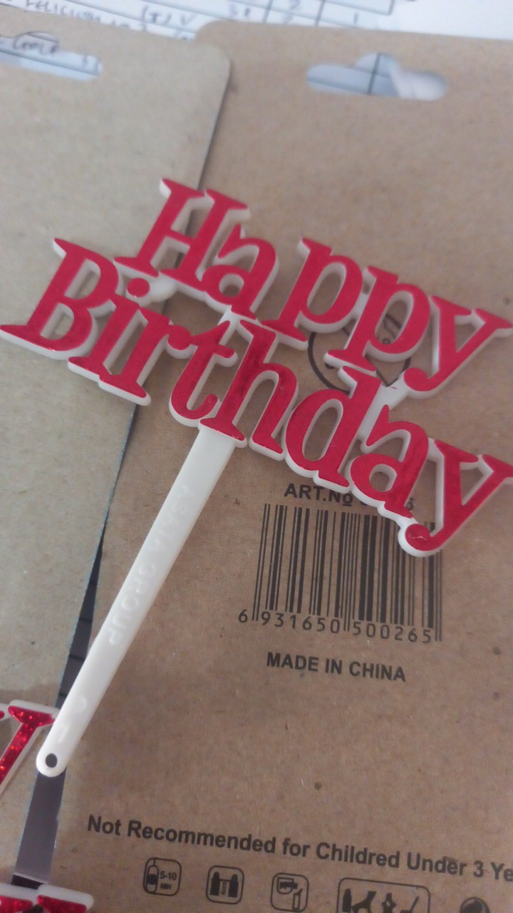 Cake Topper Happy Birthday Hbd/ Tusukan Hiasan Kue Acrylic Aneka Warna