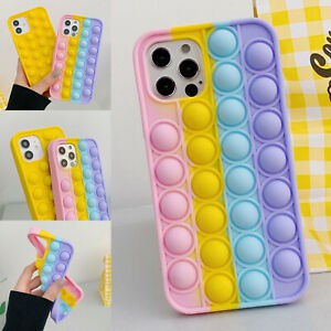 Casing HP Iphone Pop It Rainbow Kekinian Soft Case Silicone Model Popit Iphone 6 7 8 6 plus 7 plus 8 plus