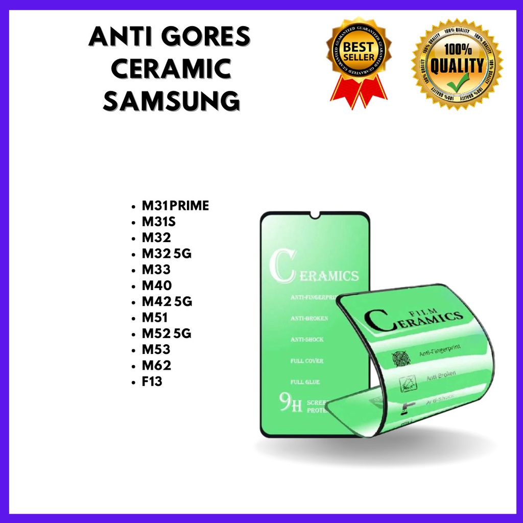 TG CERAMIC / ANTI PECAH - SAMSUNG M31 PRIME -M31S-M32-M32 5G-M33-M40-M42 5G-M51-M52 5G-M53-M62-F13