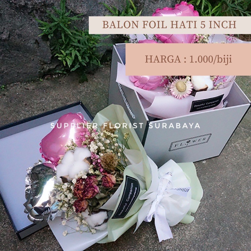 balon hati foil / balon foil / balon hati kecil / balon hati foil 5inchi / balon hati 5 inchi