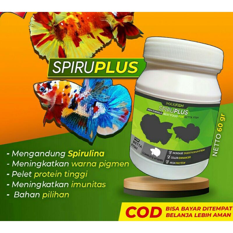 Pelet Spiruplus Spirulina Cupang Ikan Cupang Guppy