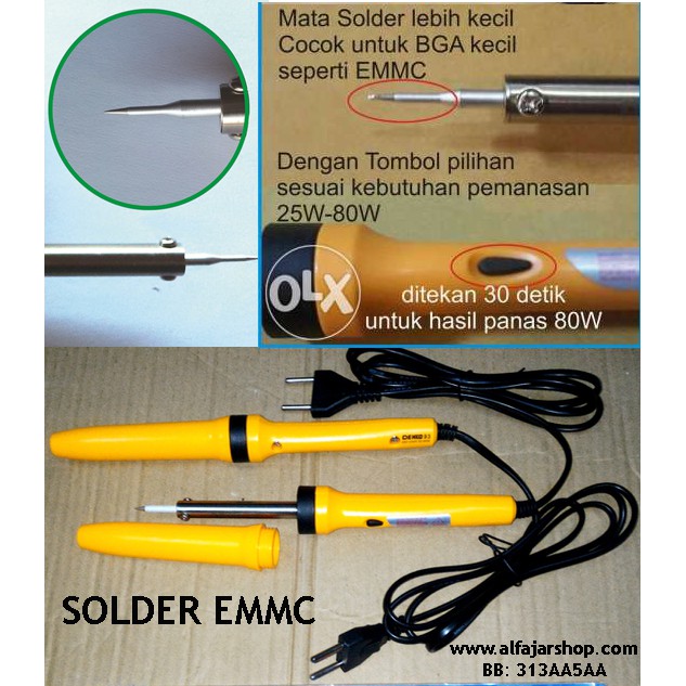 SOLDER ic Emmc SMD Ujung Kecil Dual Heat Power Up To 80W Teknisi HP