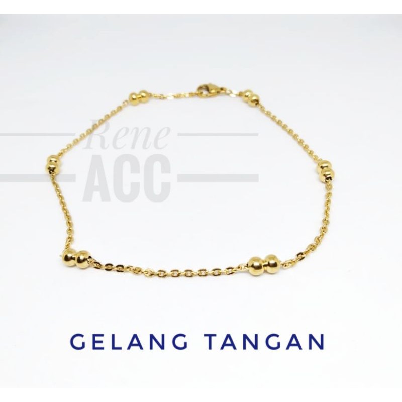 Gelang Tangan wanita Titanium gold motif nori bola