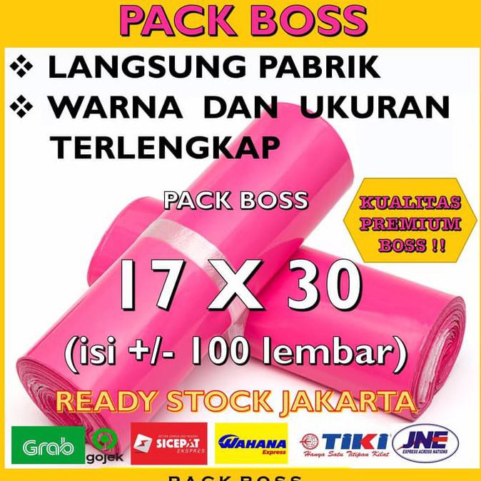 

PREMIUM POLYMAILER PINK 17x30 CM (+/-100 lembar) Amplop Plastik Kurir TERBATAS
