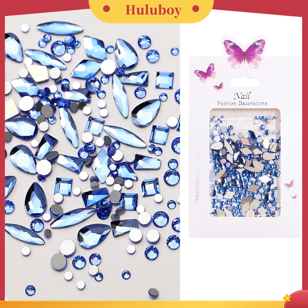 Huluboy Huluboy♡ 1 Kantong Berlian Imitasi Bentuk Campur Untuk Dekorasi Nail Art