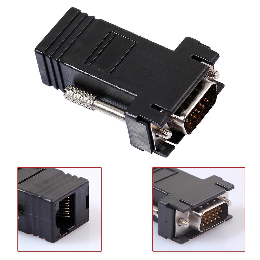 MOJITO VGA Extender Female/Male to Lan Cat5 Cat5e/6 RJ45 Ethernet Female Adapter #8Y