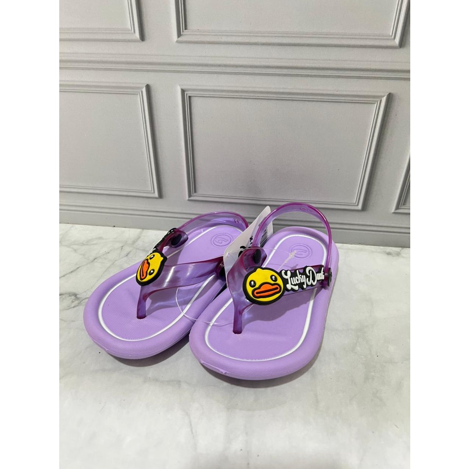 DX-311E-DC Sandal Jepit Balita Anak Cewek Tali Belakang Motif Bebek Duck Merek Dulux Size 20-25