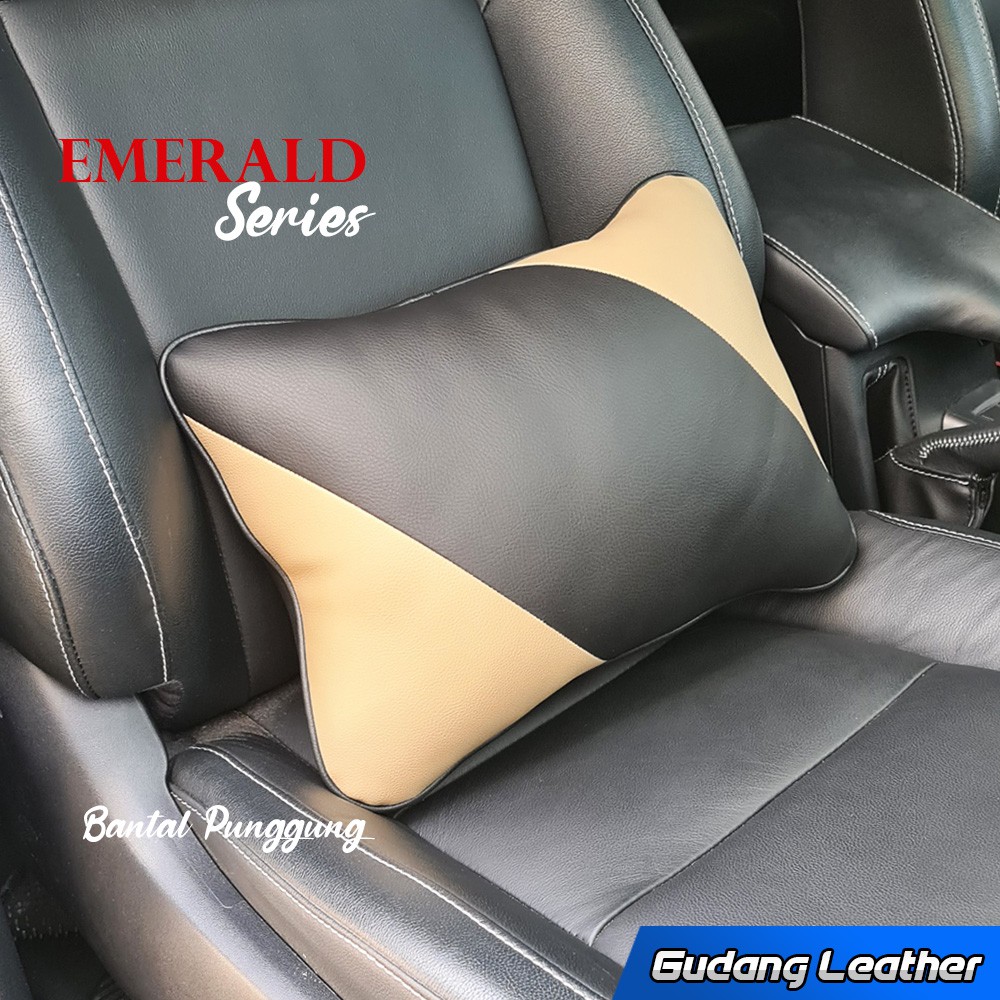 Bantal Pinggang / Bantal Punggung / Bantal Jok Mobil Kulit Sintetis - EMERALD SERIES