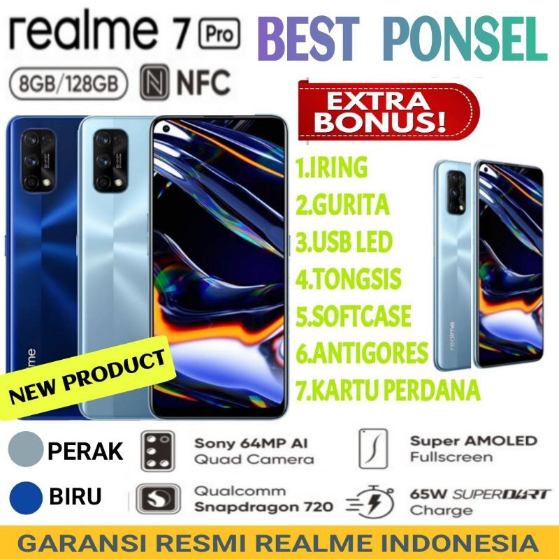 REALME 7 PRO RAM 8/128 GB REALME 7  8/128 GB GARANSI RESMI REALME INDONESIA 1 TAHUN