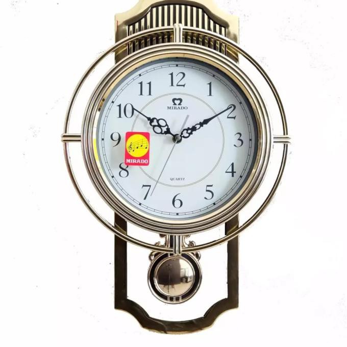 Nikmati Jam Dinding Mirado Bunyi Setiap Jam Lonceng Emas Bandul Klasik Gold Bergaransi