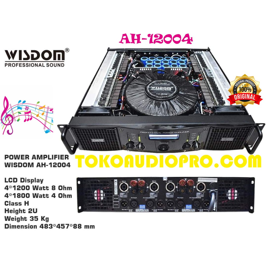 Wisdom AH12004  4-channel Power Amplifier Original