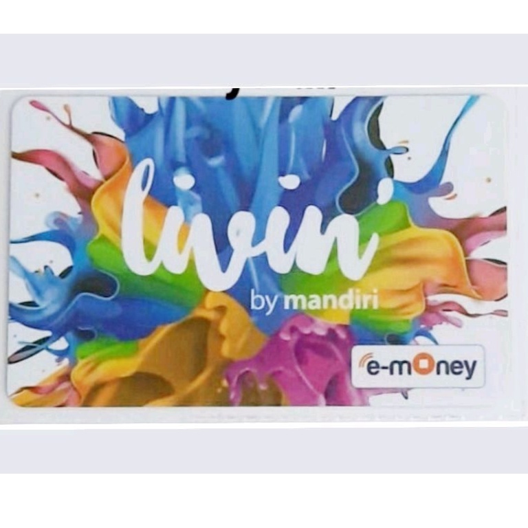 eMoney Mandiri LIVIN White (Full Color) edition ORI /Like Tapcash Flazz or Brizzi