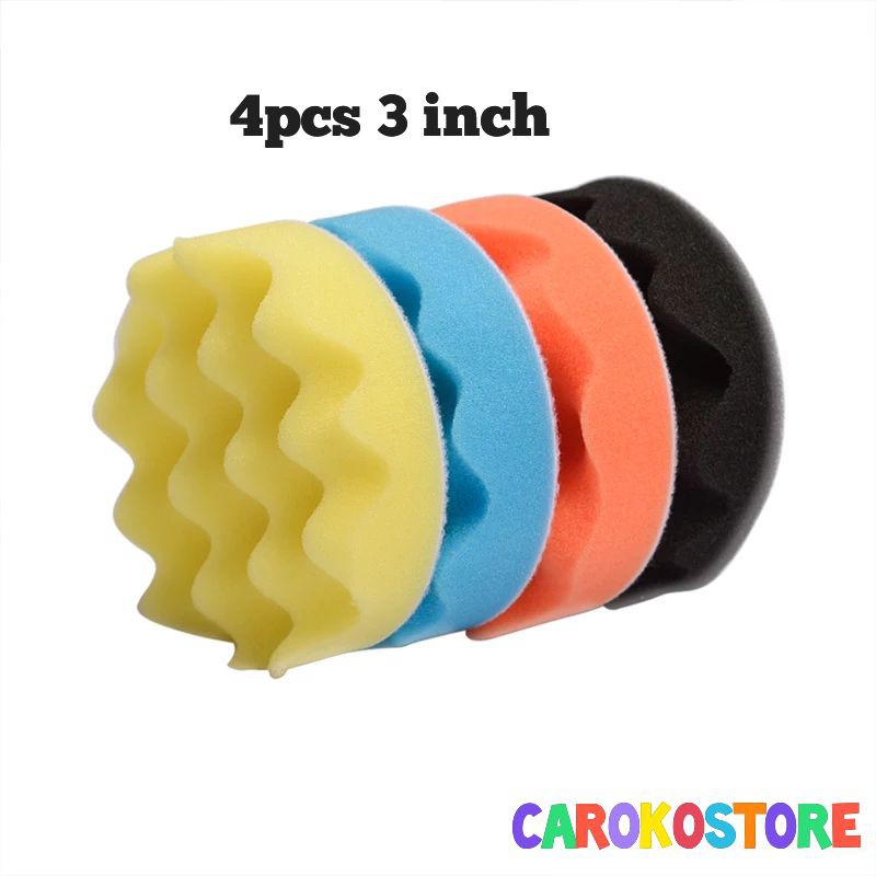 4pcs busa sponge poles pad buff 3inch wax compound