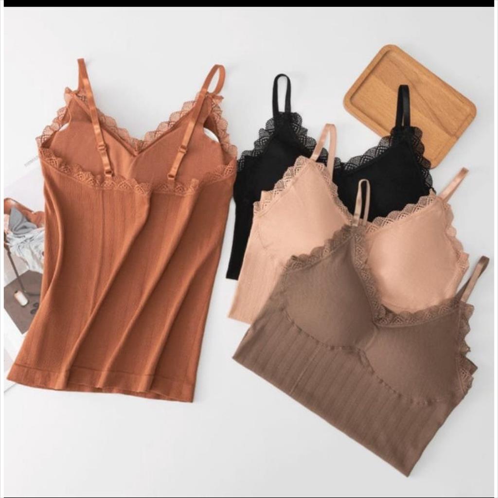 Tanktop Bra Renda / Singlet Bra Polos Ala Korea