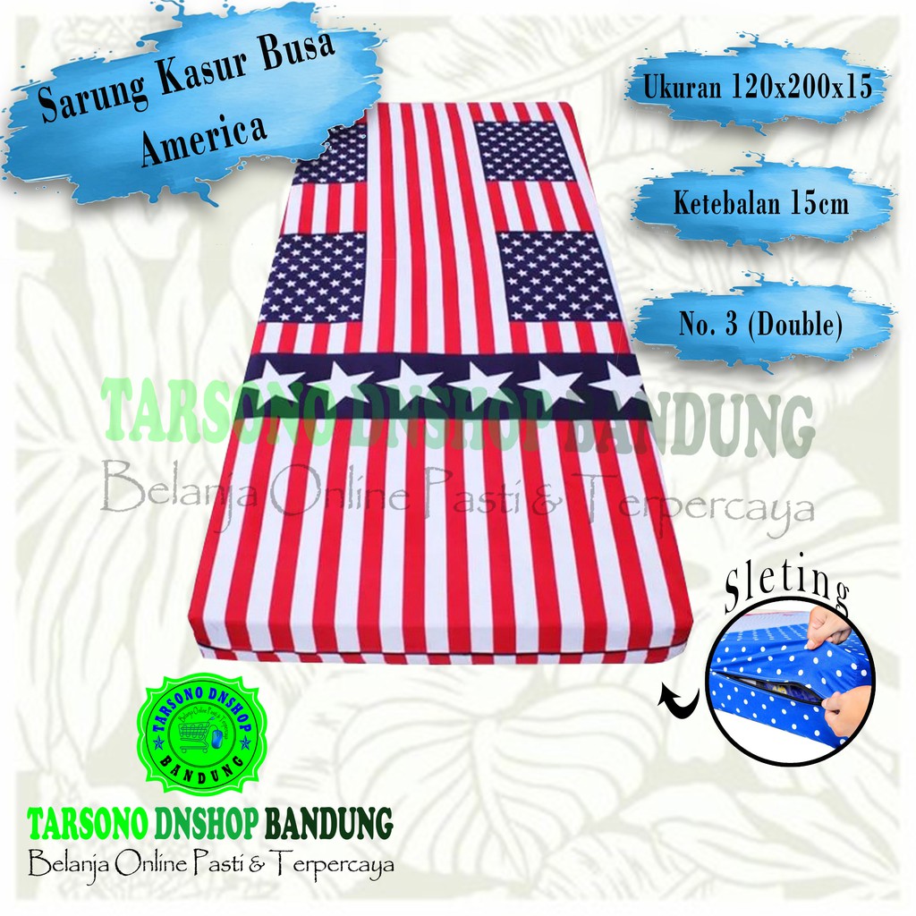Sarung Kasur Busa Motif America Ukuran 120x200x15 | Tarsono Dnshop Bandung