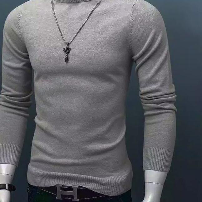 ♪ Turtle Neck Pria Lengan Panjang/Manset Pria Lengan Panjang/Kaos kerah tinggi Lengan Panjang ♀