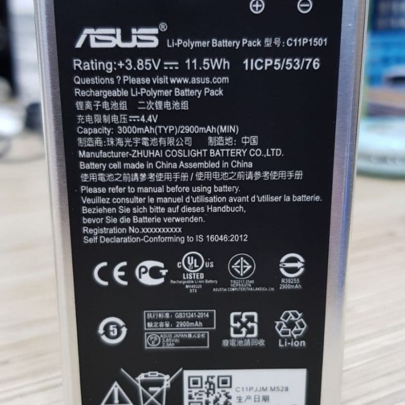 C11P1501_ Batre Baterai Battrai Hp Asus Zenfone Selfie Selfi Selvi ZD551KL ZD551KG Model C11P1501