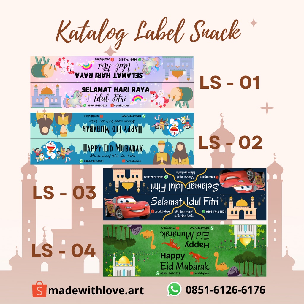 

[ISI 12PCS] Plastik Label Snack Lebaran || Label Snack Ultah || Label Snack Custom || Label Snack Ulang tahun