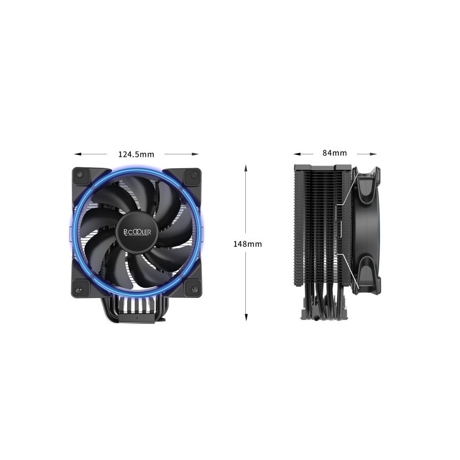 PCCOOLER GI-X6B V2 CPU COOLER WITH 6 NICKEL PLATED HEATPIPE