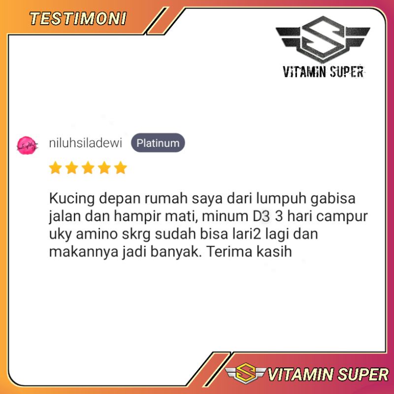 Obat Kucing Antibiotik D3 | Antibiotik Penurun Panas, Lumpuh, Demam, Infeksi Saraf, Infeksi Virus, Radang Tenggorokan, Recovery Pasca Sakit, Kaki Pincang dan Penambah Nafsu Makan