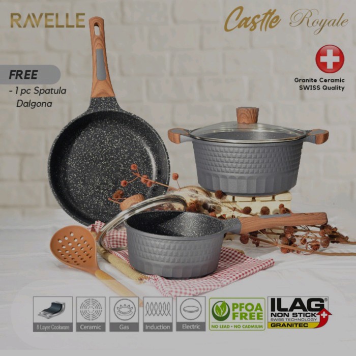 {syanestore} ravelle castle royale panci set - cookware set - ilag granitec Limited