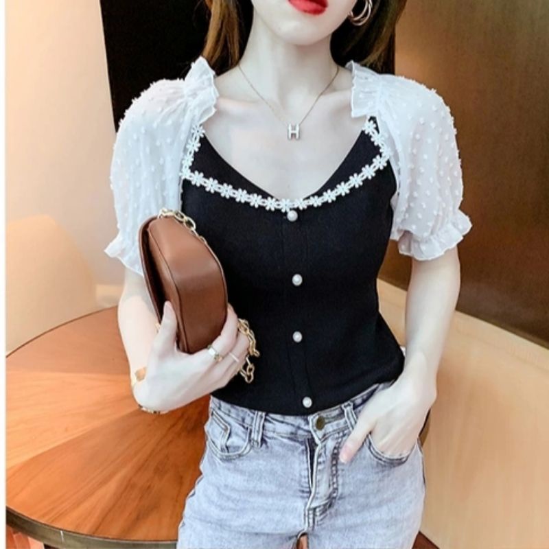 Zero~ 85008 Villy Knit Top//Atasan Kemeja & Blouse Wanita//Fashion Import-5