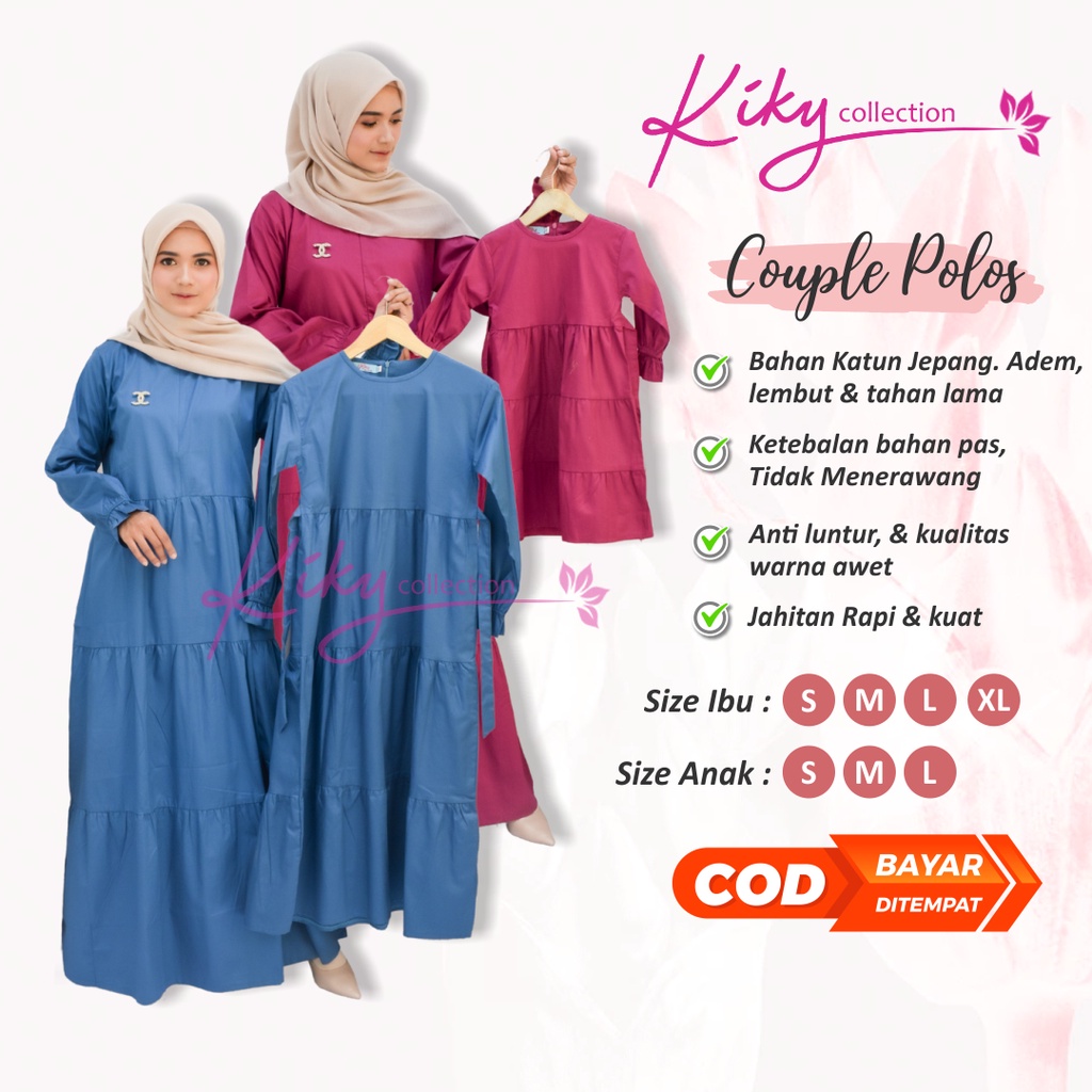 Baju Gamis Wanita Dress Polos Couple Canda Anak Polos Muslim Remaja Fashion Syari Pakaian Syar i Per
