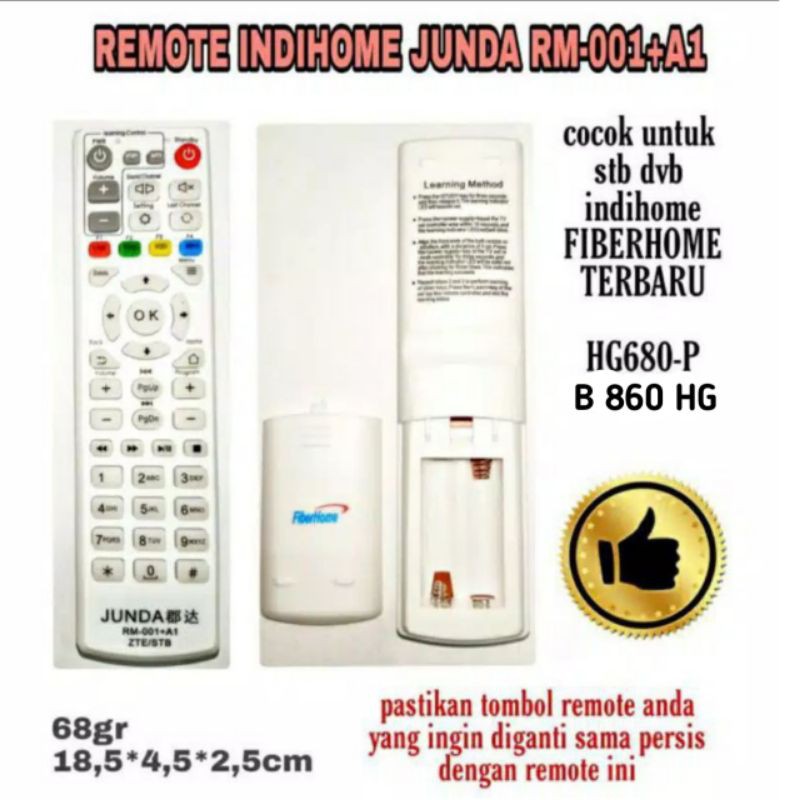 Remote Receiver Junda RM-001+A1, Remot Untuk STB HG680P HG680-P, Remot Set Top Box New