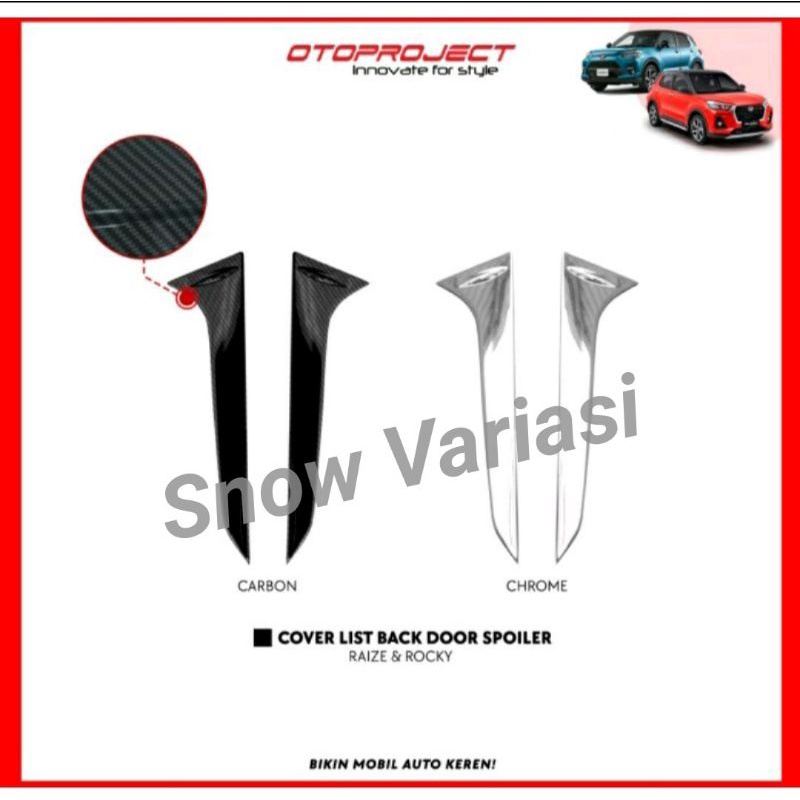 Cover List Back Door Spoiler Otoproject Toyota Raize