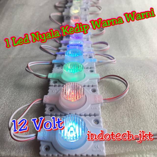 Lampu Kolong Mobil Motor 12 Volt 1 Mata 1.5 Watt Nyala Kedip Warna Warni