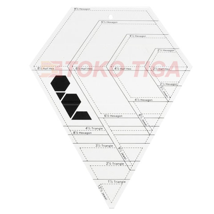 Quilting Ruler / Penggaris Patchwork Model Permata Multifungsi (QR0907)