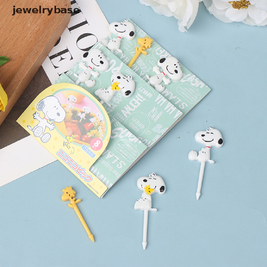 8 Pcs Tusuk Gigi Mini Desain Kartun Hewan Untuk Makanan Ringan Anak