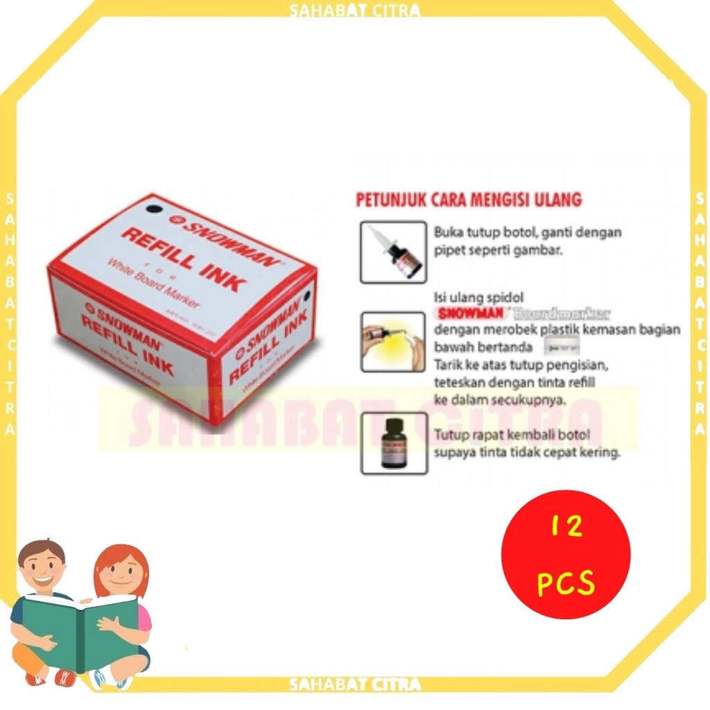 

REFILL SPIDOL BOARDMAKER/ NON PERMANENT SNOWMAN LSN ISI 12PCS 白板墨水