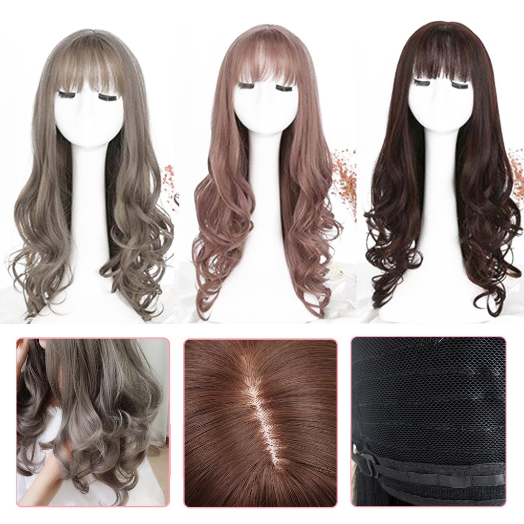 WDA-08 wig daily lolita rambut palsu panjang wavy curly gelombang