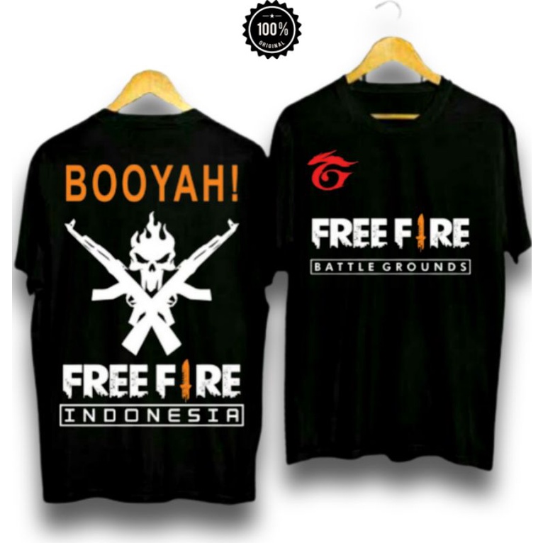 PROMO T-SHIRT FREEFIRE BOOYAH / KAOS DISTRO FIREEFIRE PREMIUM PRIA KATUN COMBED / KAOS GAME booyah