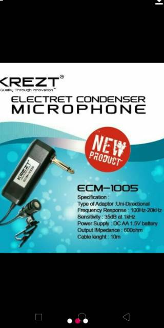 Mic jepit krezt ECM-1005.ORIGINAL.cocok buat imam suara jernih.sensitif