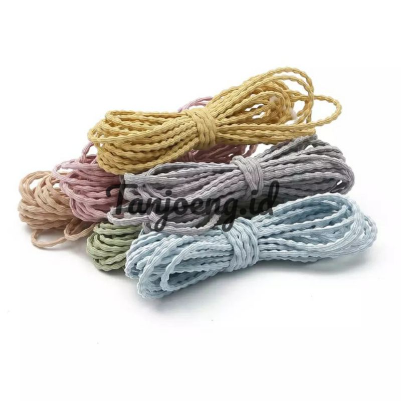 [5 Yard] Tali Elastis Padi Tali Elastis Korea Tali Karet Curly Tali Gembul