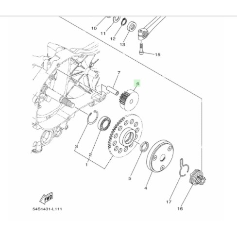 GIR GEAR IDLER ATAS GIGI DOUBEL DOUBLE DOBEL STATER STATR MIO J SOUL GT FINO FI XRIDE X RIDE 115 ORIGINAL YGP 54P-E5512-00