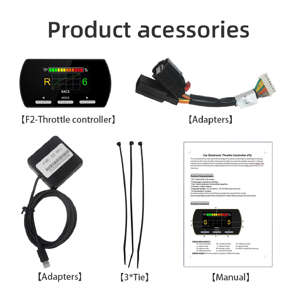 Car Electric 9 Drive Throttle Controller F2 Gas Booster