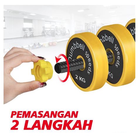 Dumbell Barbel SPEEDS Set 40 Kg Tiang Angkat Beban Besi Dumbbell Stainless