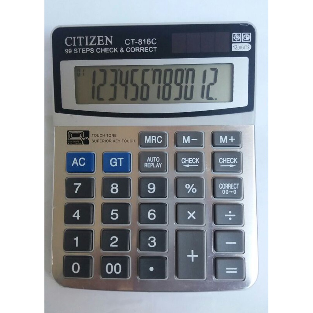 Kalkulator Dagang Citizen CT 812 BN 12 Digit / Citizen CT 816C 12 Digit 2 Power Check And Correct