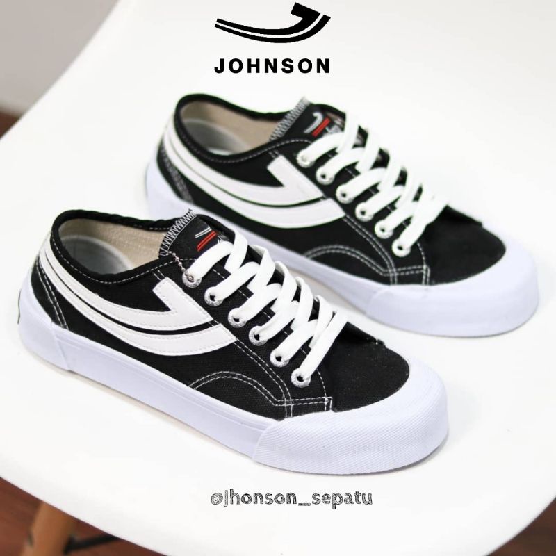 Johnson Galaxy Pro Low Black White Original 100% | Sepatu Jhonson | Jhonson Sepatu | Sepatu Johnson 