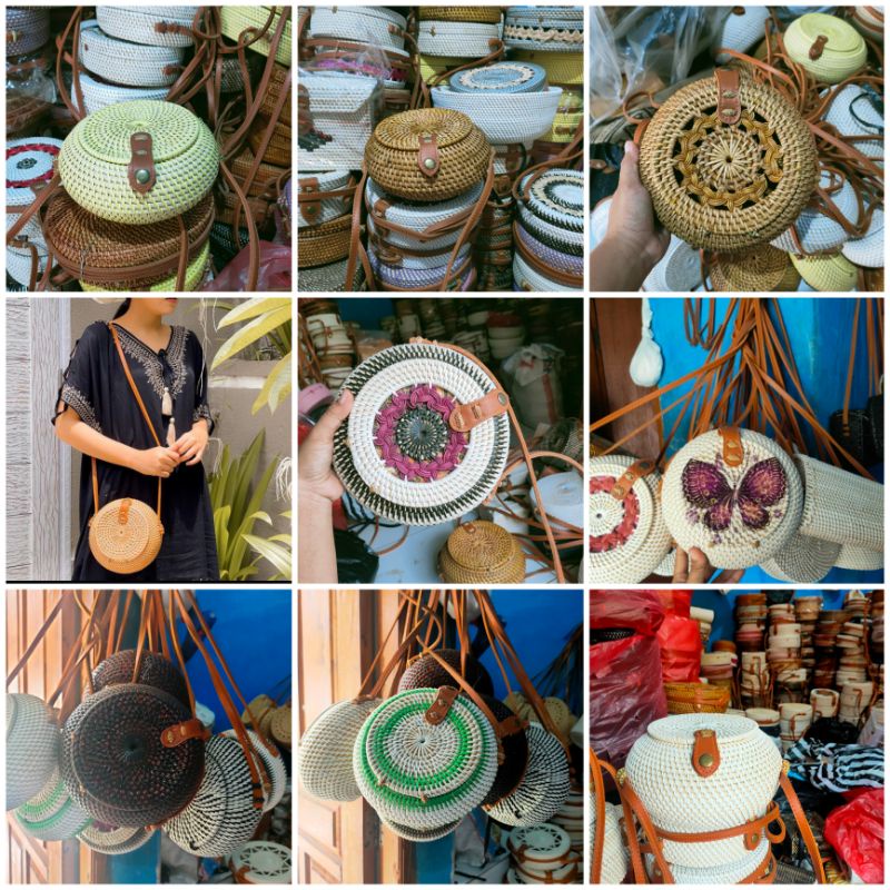 BIG sale tas rotan bulat Bali / lombok model Bola / kendi harga termurah