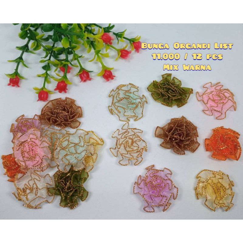 Aplikasi Bunga Hiasan Baju Hiasan Mahar Hiasan Seserahan Aplikasi Bunga Bahan Organdi Bunga Kain