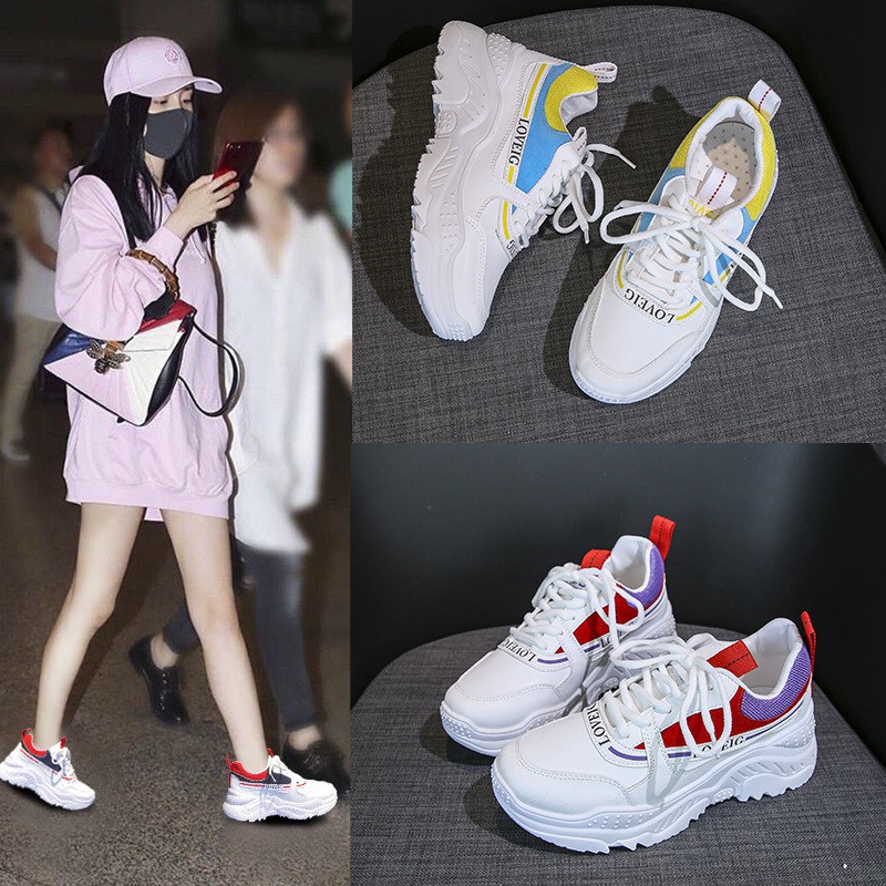Nana Sepatu Sneakers Wanita Model Korea Casual Sol Tebal Ukuran 35 42 Shopee Indonesia