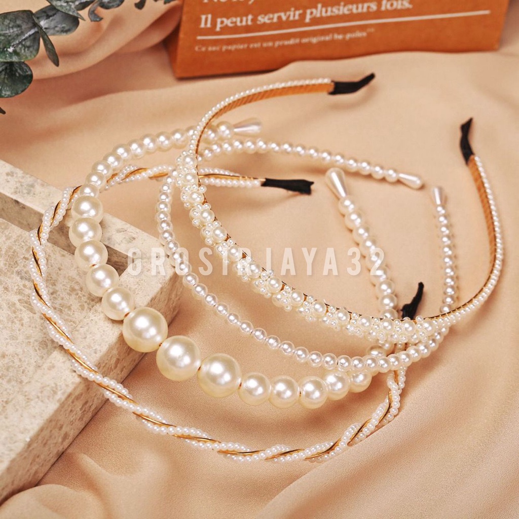 Bando korea Princess Hairband Bando Gaya Korea Elegant Women Hair Accessoires Gift Bandana Pearl Bando Mutiara