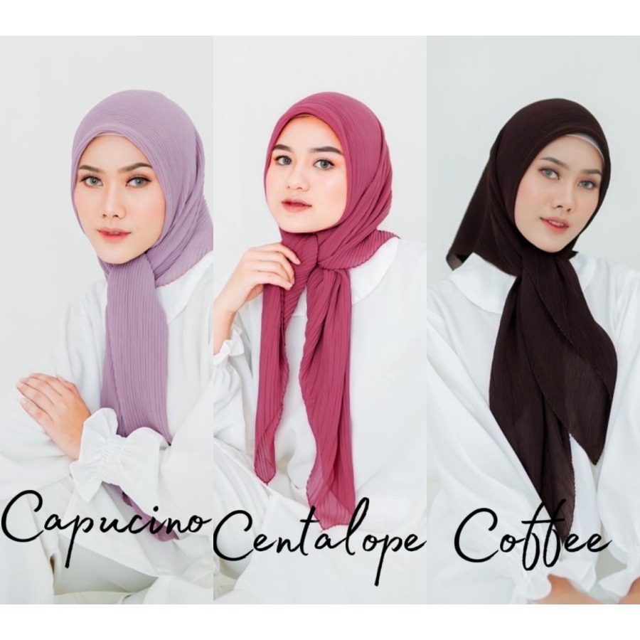 HIJAB SEGIEMPAT PLISKET / KERUDUNG BELLA PLISKET PREMIUM / JILBAB HYUNA SQUARE PLISKET