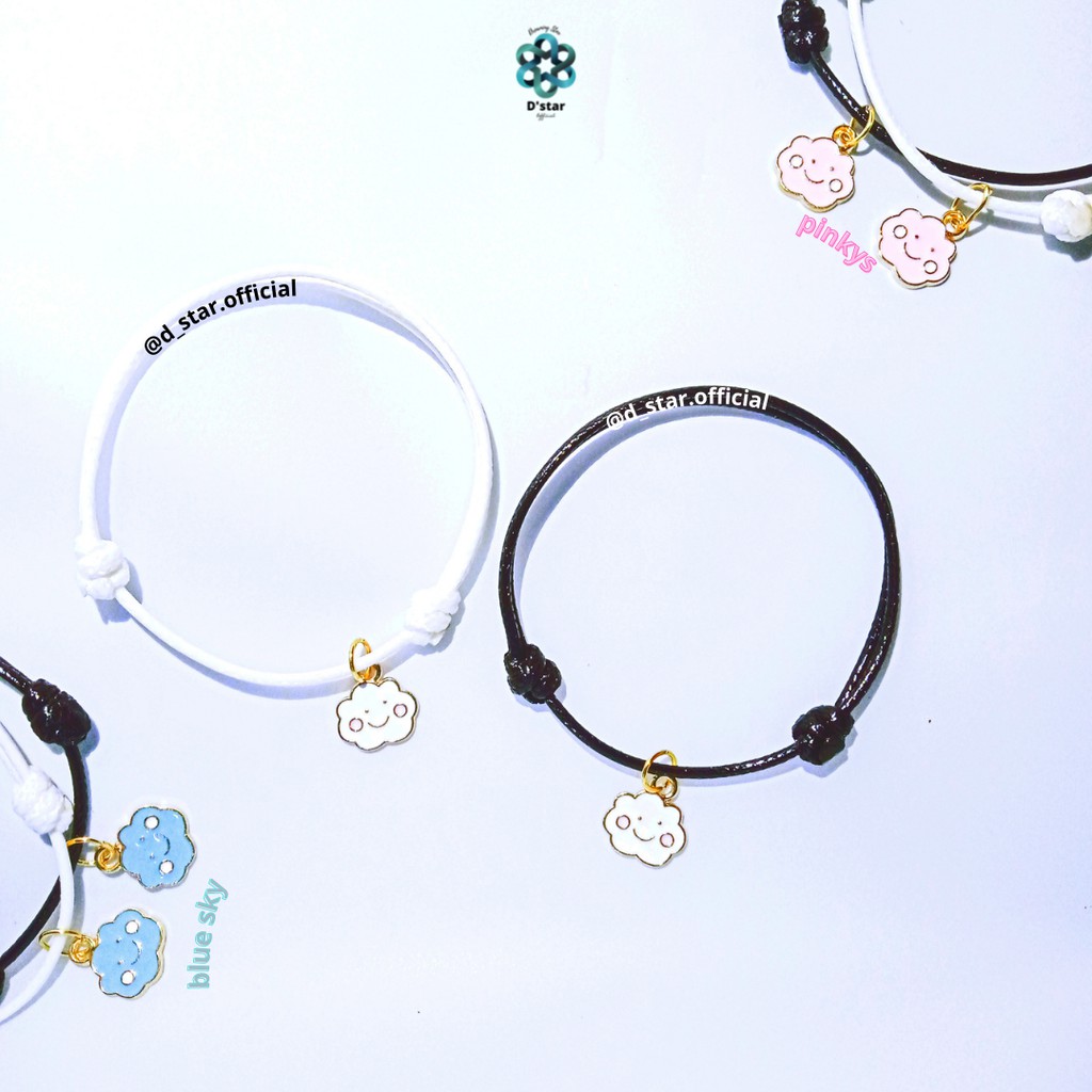 gelang tali hitam couple cloud series awan gelang hitam copel persahabatan cewe cewek wanita keren p