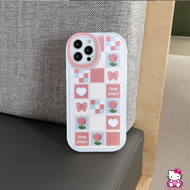 Soft Case Tpu Motif Hati Bunga Untuk IPhone 7 8 6 6s Plus 11 12 13 Pro Max XS X XR XSMax SE 2020